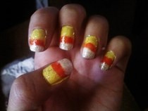 Candy Corn Sparkle Nails