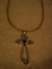Sapphire And Gold Cross Necklace