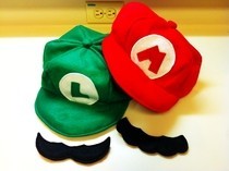 Mario & Luigi Hats And Mustaches 