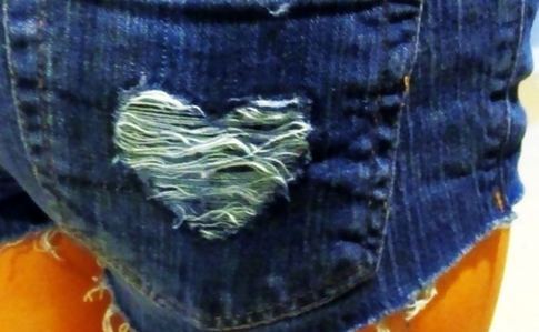 Distressed Heart Shorts