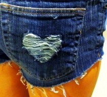 Distressed Heart Shorts