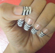 Zebra Style Nail Art..!!!