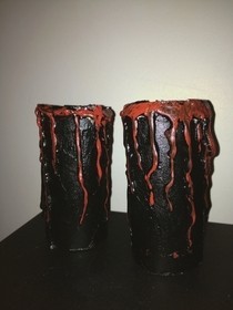 Blood Dripping Candle Holder, (Kitchen Roll And Hot Glue)