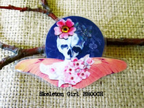 Brooch   Skull With Cherry Blossoms