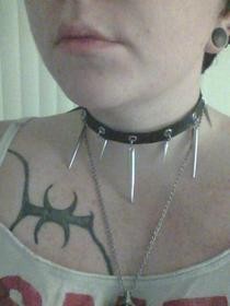Spikes And Grommets Choker
