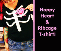 Happy Heart & Ribcage T Shirt