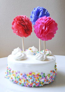 Tissue Paper Cupcake Pom Poms