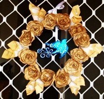 Book Page Wreath