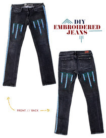 Free People Inspired: Diy Embroidered Jeans