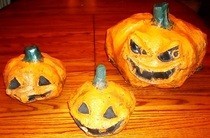 Paper Mache Jack O Lanterns