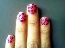 Pink Leopard Nails