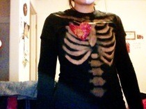 Bleach Print Skeleton Shirt