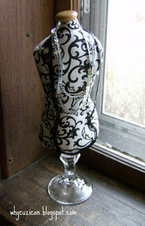 Dress Form Pin Cushion And Necklace Holder