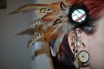 Steampunk Feather Hairpiece