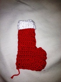 Crochet Xmas Tree Stocking Decoration