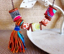 Wooden Spool Necklace