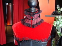 Satin And Lace Button Fastening Gothic Choker