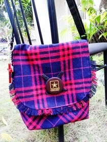 Plaid Messenger Bag