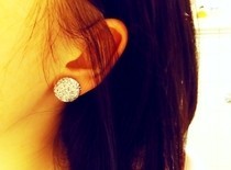Glitter Button Earrings