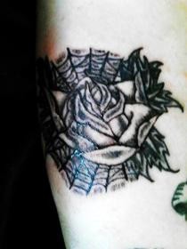 Spider Web Rose Tattoo