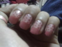 Cute N Easy Colored French Manicure With Polka Dots :)