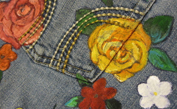 Flower Print Jeans