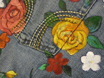 Flower Print Jeans