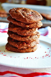 Chewy Chocolate Mint Cookies