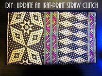 Diy Update A Bland Ikat Print Straw Clutch