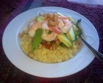 Prawn Avocados & Cashew Salad Served With Couscous