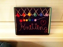 Tiny Knitting Shadow Box