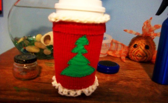 (Reversable) Knit Coffee Mug Cozy