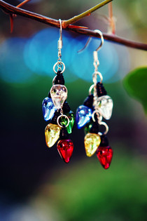 Sterling Silver Christmas Light Earrings