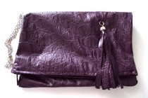 Leather Foldover Clutch Purse
