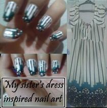 My Sister's Dress Inspired Nail Art