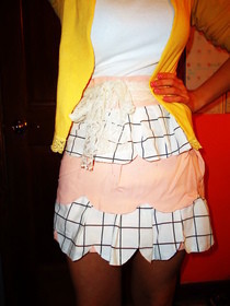 Pink, Black, And White Scallop Skirt