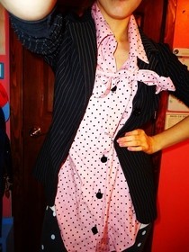 Pink Polka Dot Bow Top