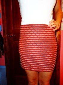 Patterned Pencil Skirt