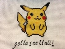 Traveling Pikachu Cross Stitch