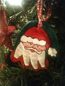 Handprint Father Christmas Tree Ornament