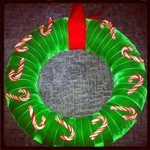 Candy Cane Green Velvet Wreath