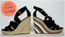 Painted Wedge Sandals