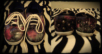 Galaxy Print Shoes With Studs