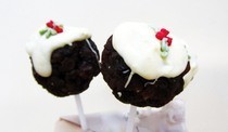 Flaming Christmas Pudding Pops
