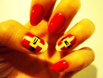 Santa Suit Nails