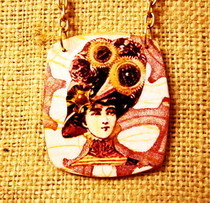 Steampunk Woman Pendant Necklace