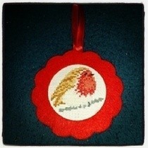 Cross Stitch Robin Decoration 