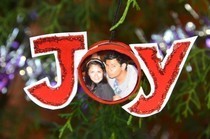 Recycled Picture "Joy" Ornament