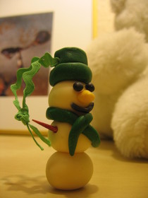 Glow In The Dark Polymer Clay Snowman