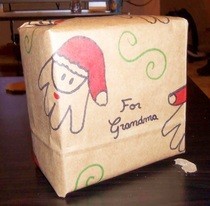 Last Minute Hand Santa Gift Wrap
